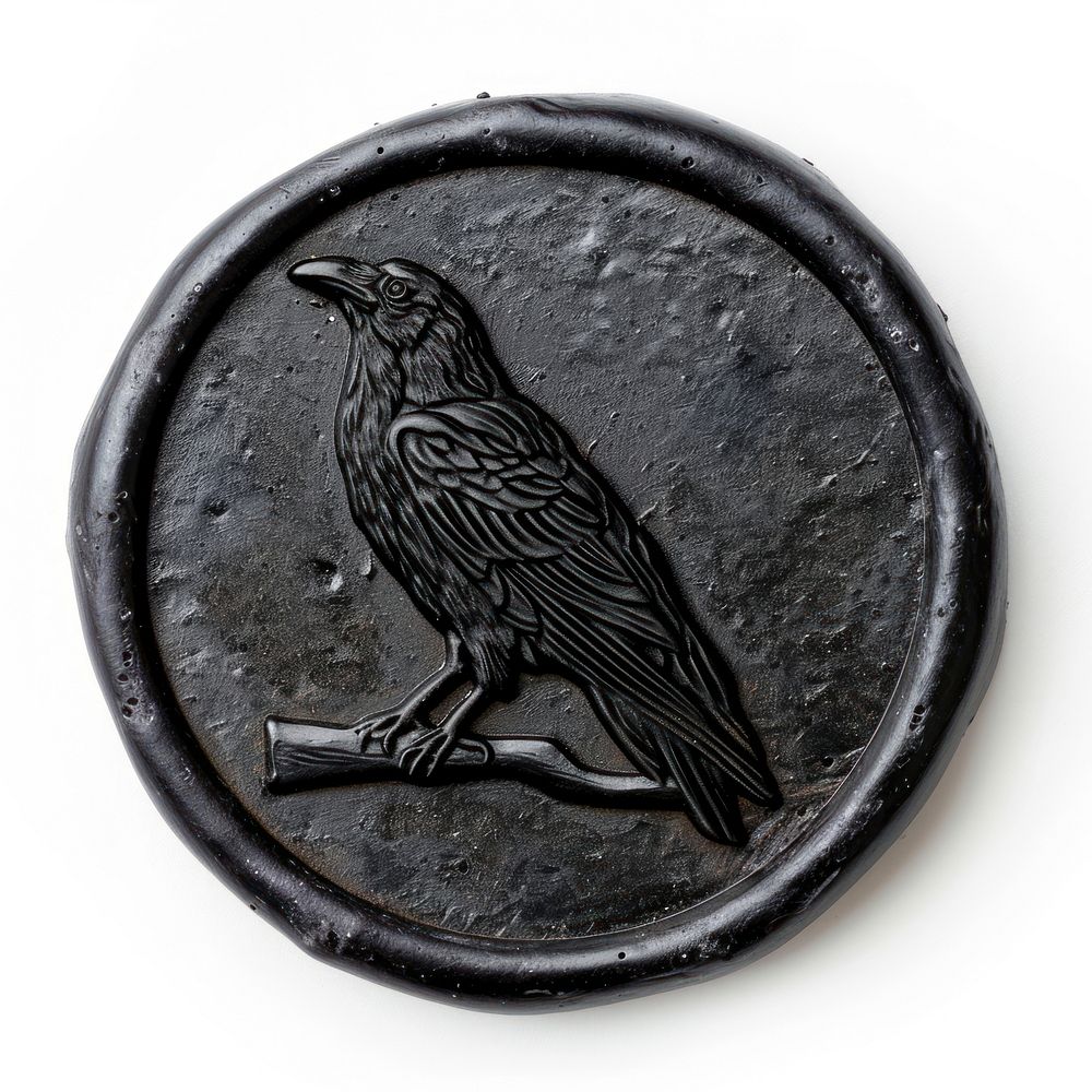 Seal Wax Stamp raven animal money bird.