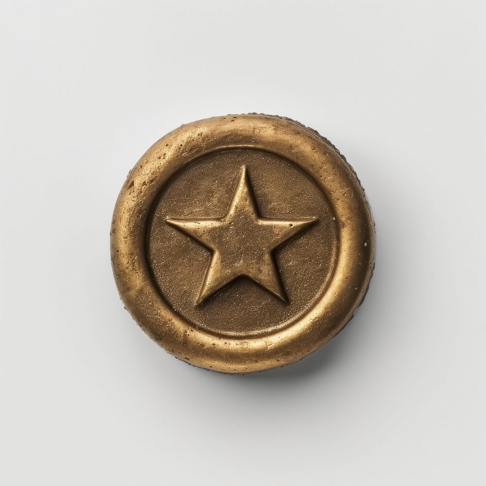 Seal Wax Stamp star jewelry symbol bronze.
