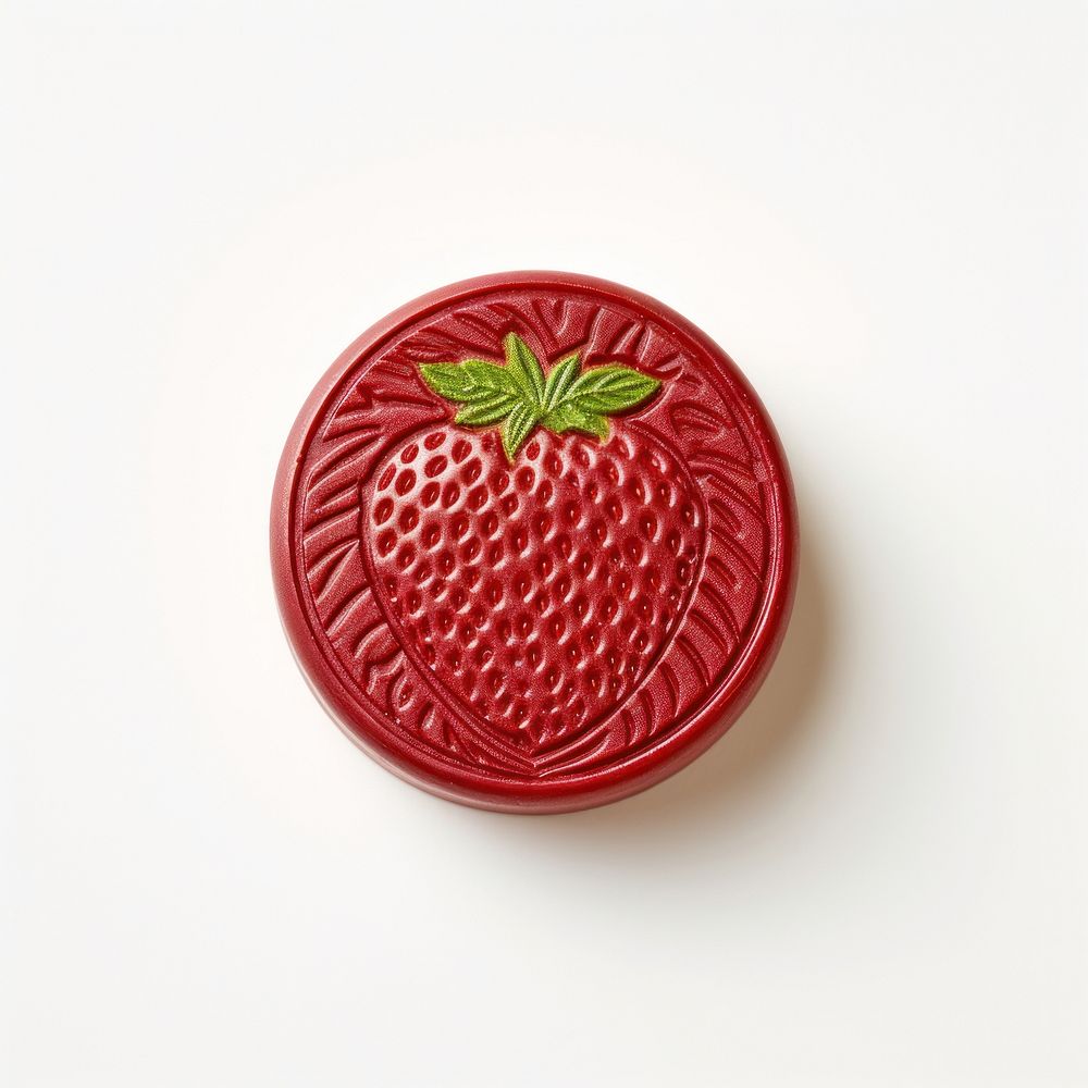 Seal Wax Stamp Strawberry strawberry white background thimbleberry.