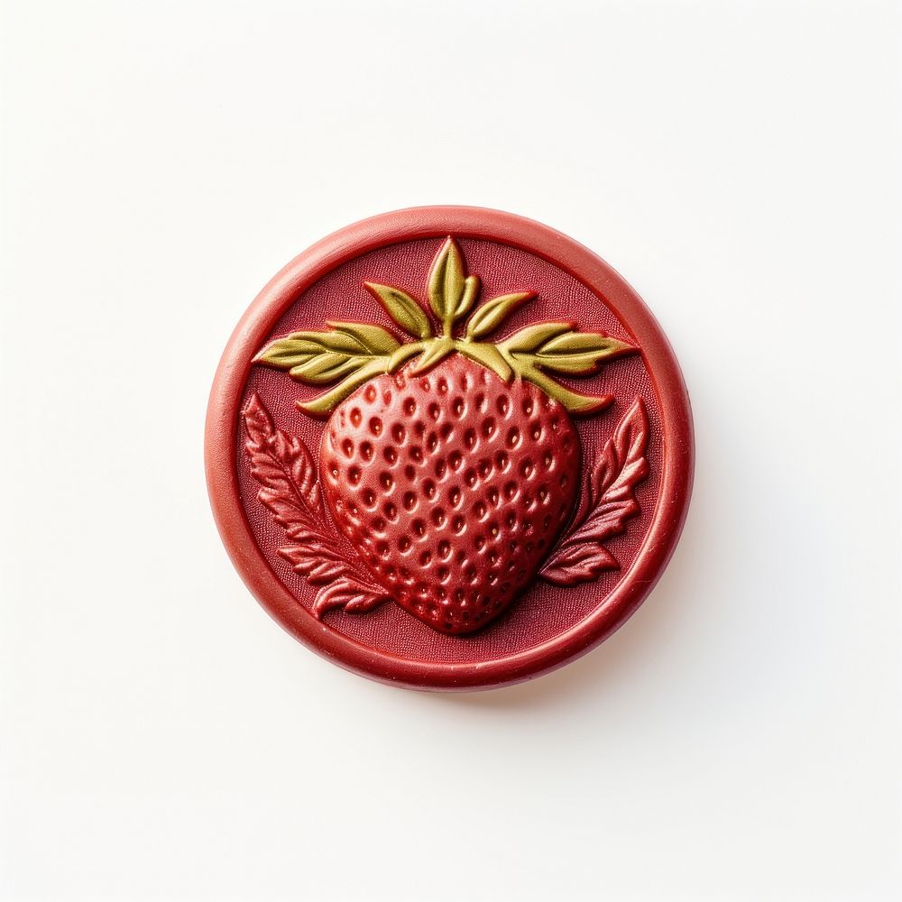 Seal Wax Stamp Strawberry strawberry fruit plant.