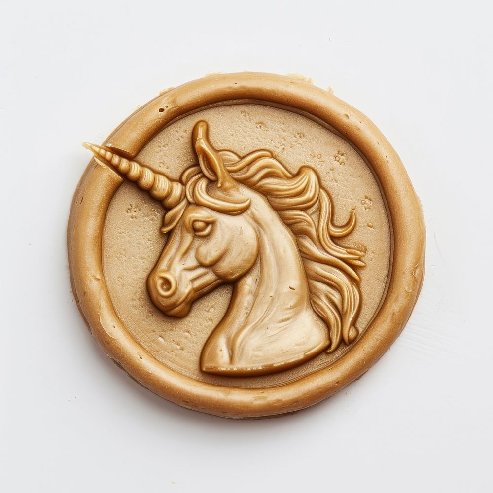 Seal Wax Stamp unicorn bronze craft representation.