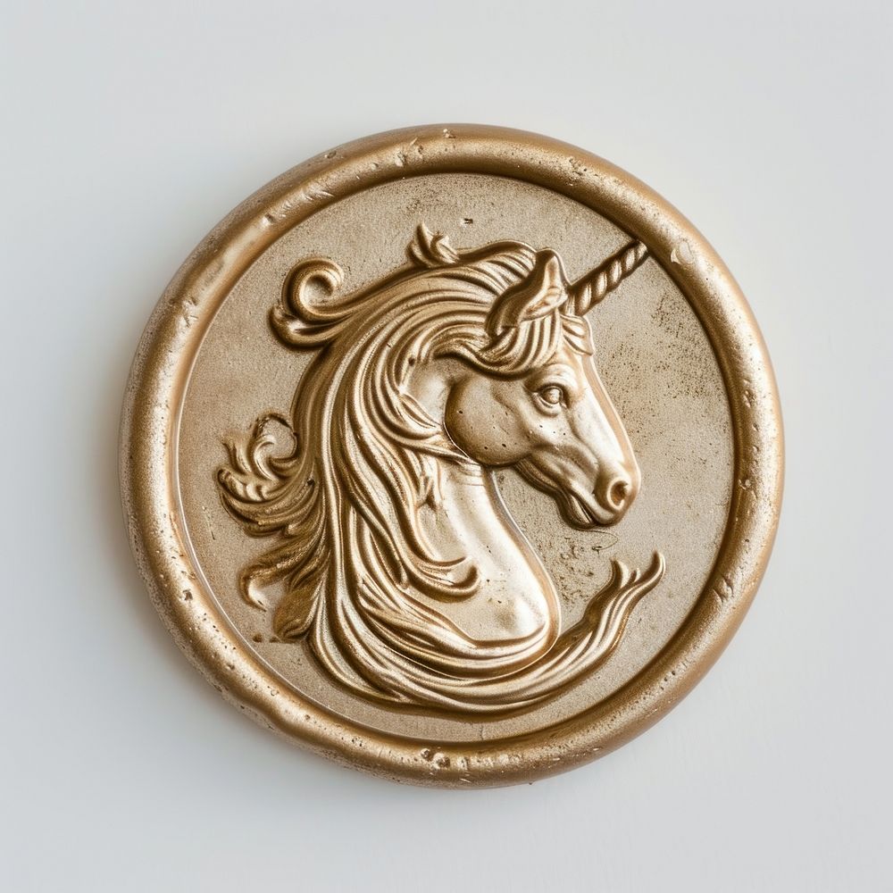 Seal Wax Stamp unicorn jewelry locket bronze.