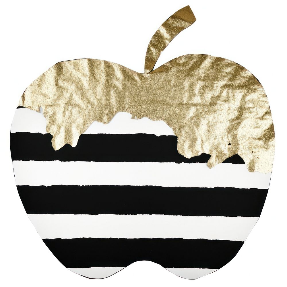 Apple ripped paper black white background celebration.