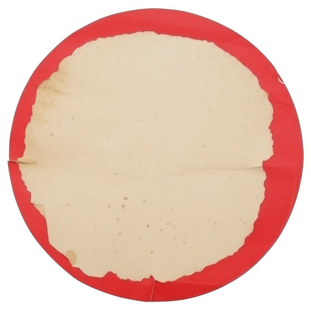 Red circle paper white background rectangle.