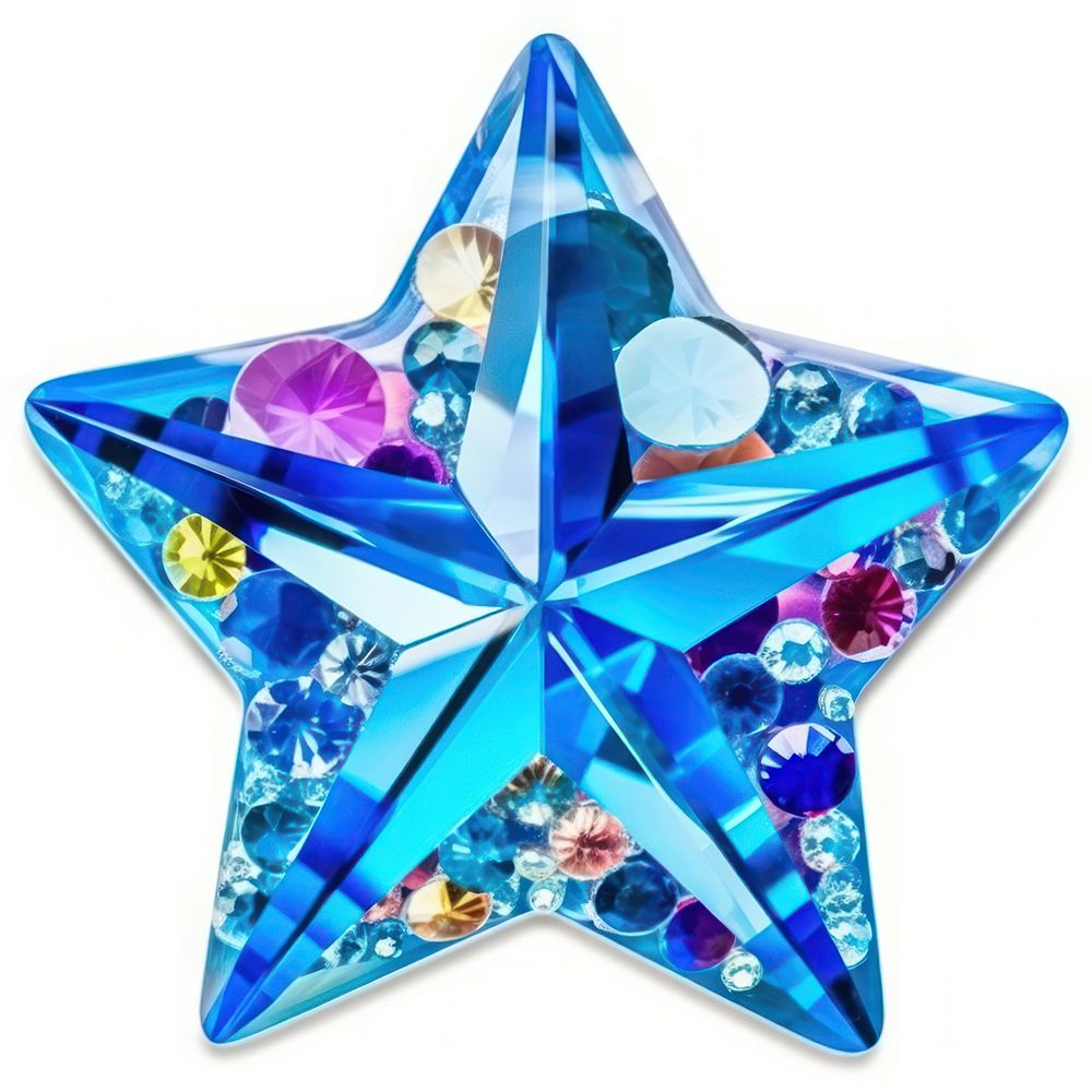 Blue star gemstone glitter jewelry. Free Photo rawpixel