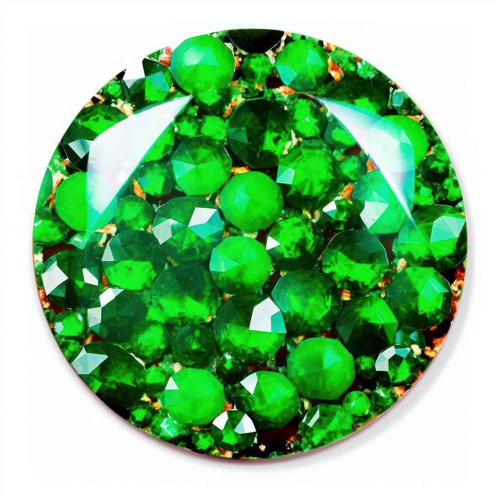 Green circle gemstone jewelry emerald. AI generated Image by rawpixel.