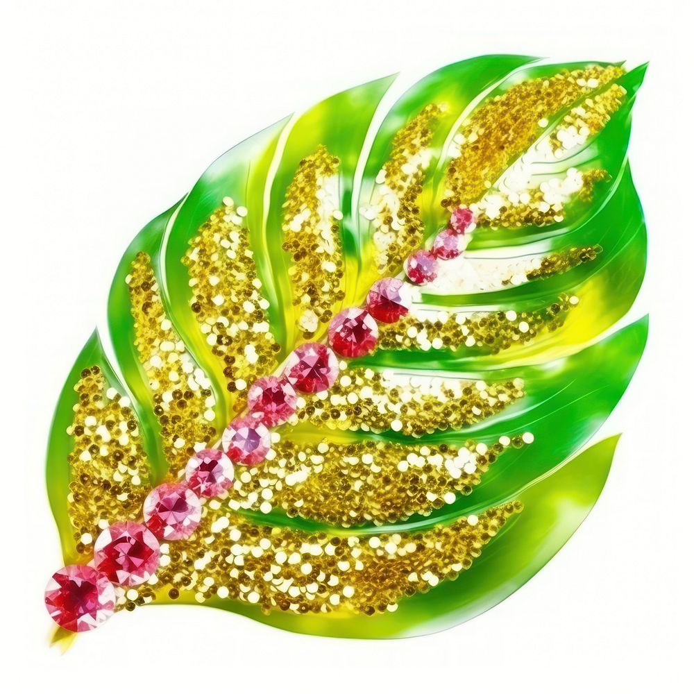Leaf jewelry glitter plant. AI generated Image by rawpixel.