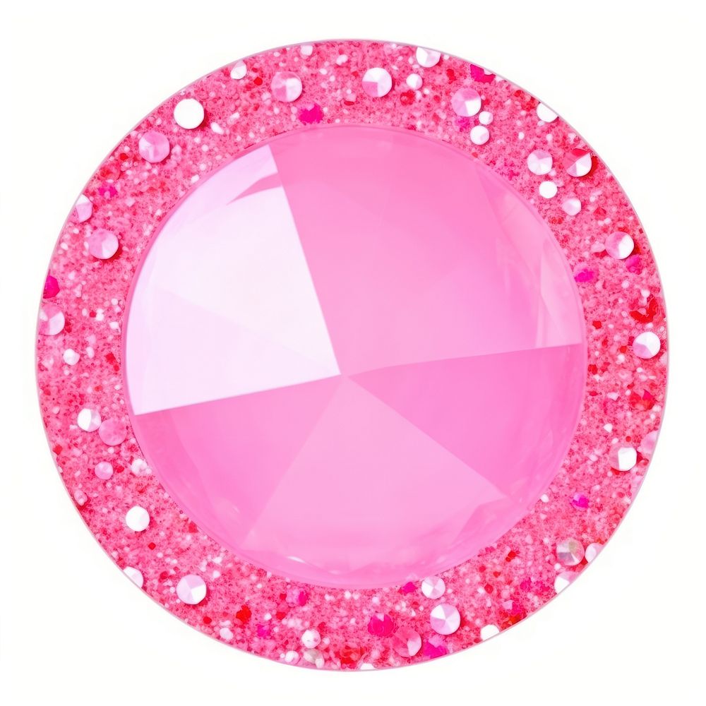 Pink circle gemstone jewelry glitter. AI generated Image by rawpixel.