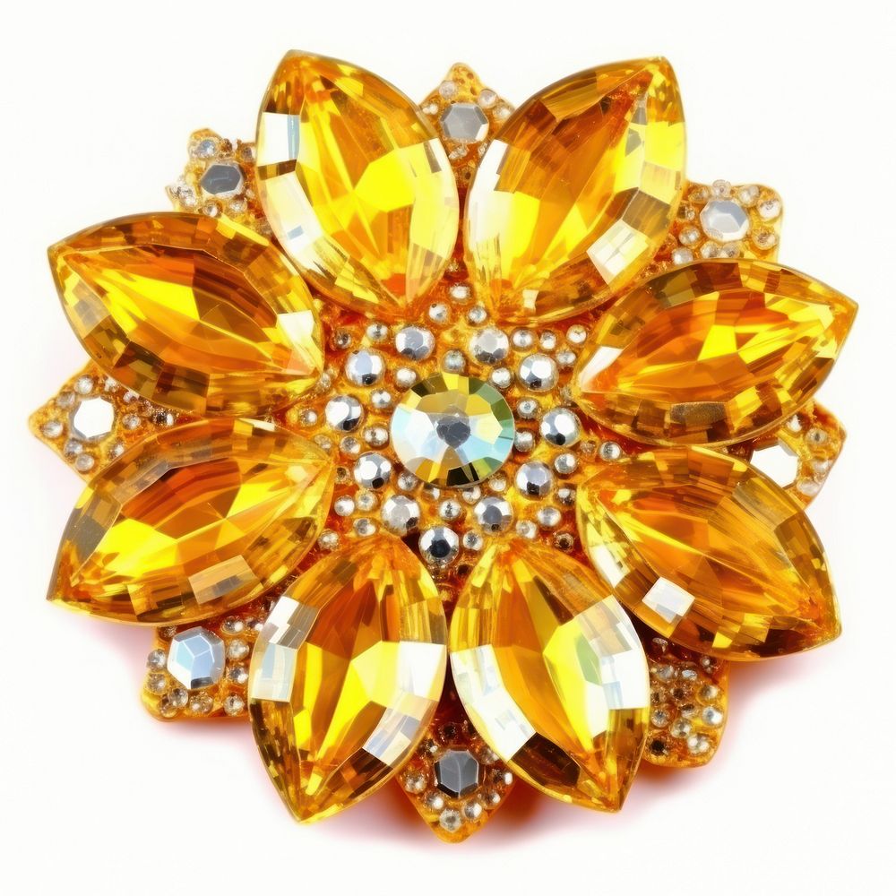 Sunflower gemstone jewelry diamond. AI generated Image by rawpixel.