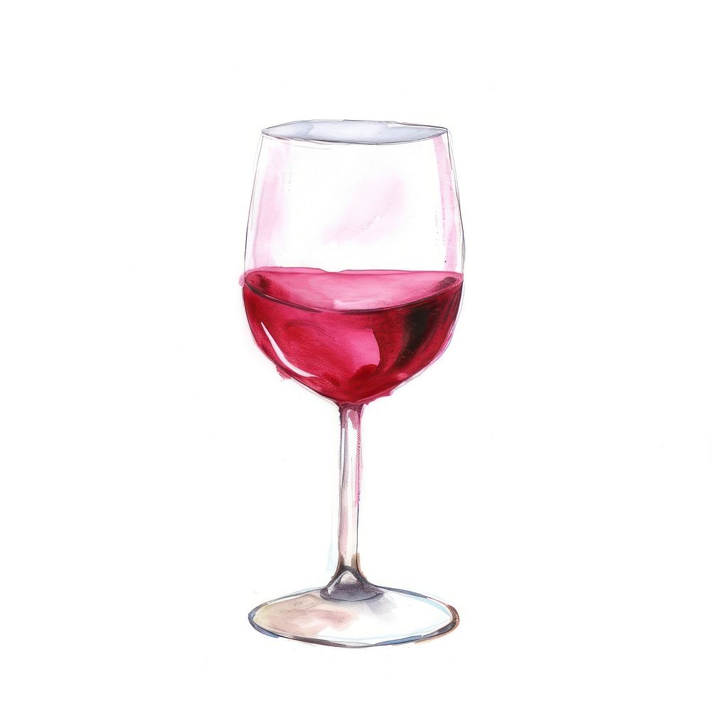 Wine glass drink white background.