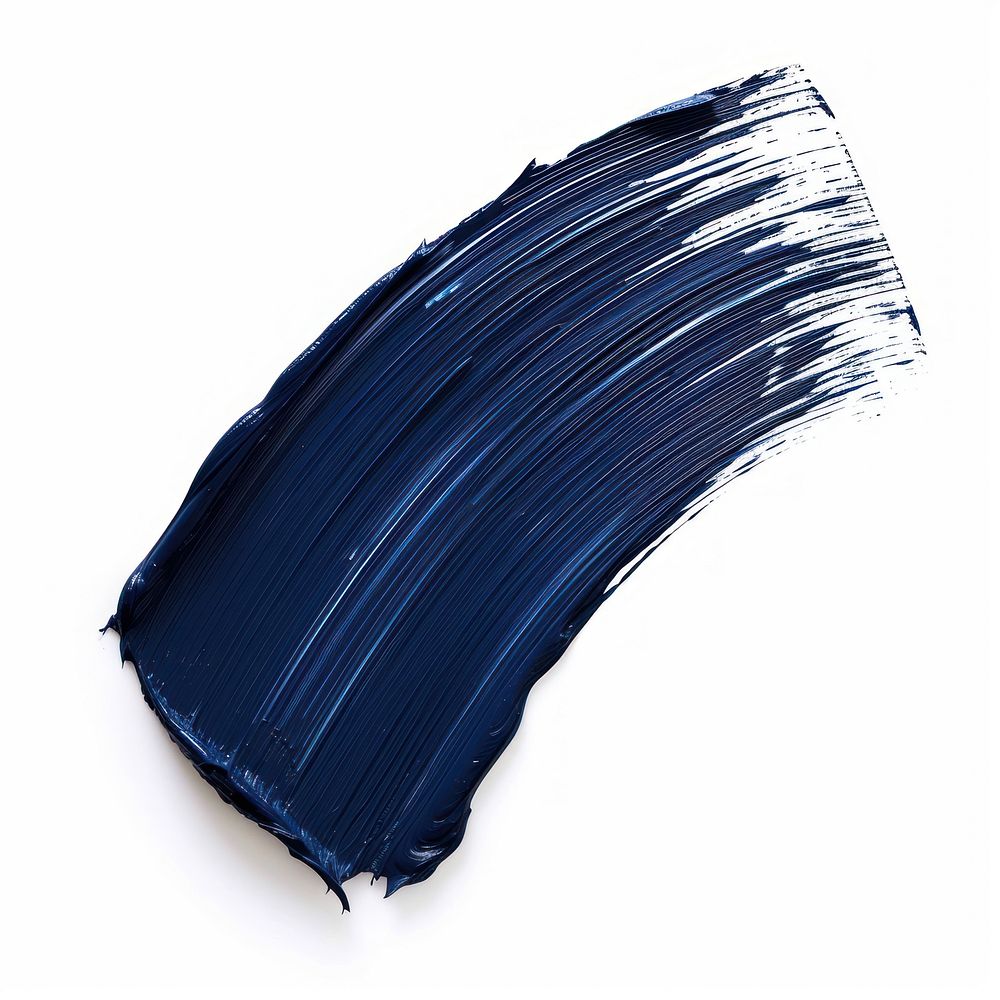 Dark blue brush stroke paint white background cosmetics.