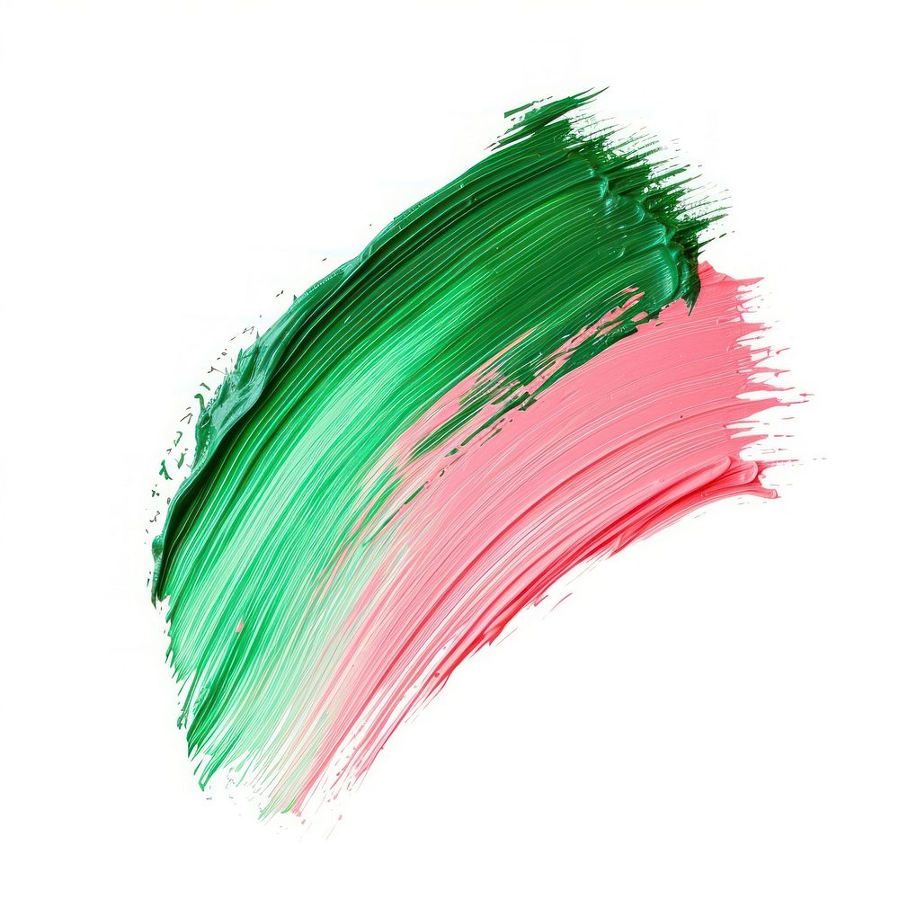 Green and pink brush stroke backgrounds paint white background.