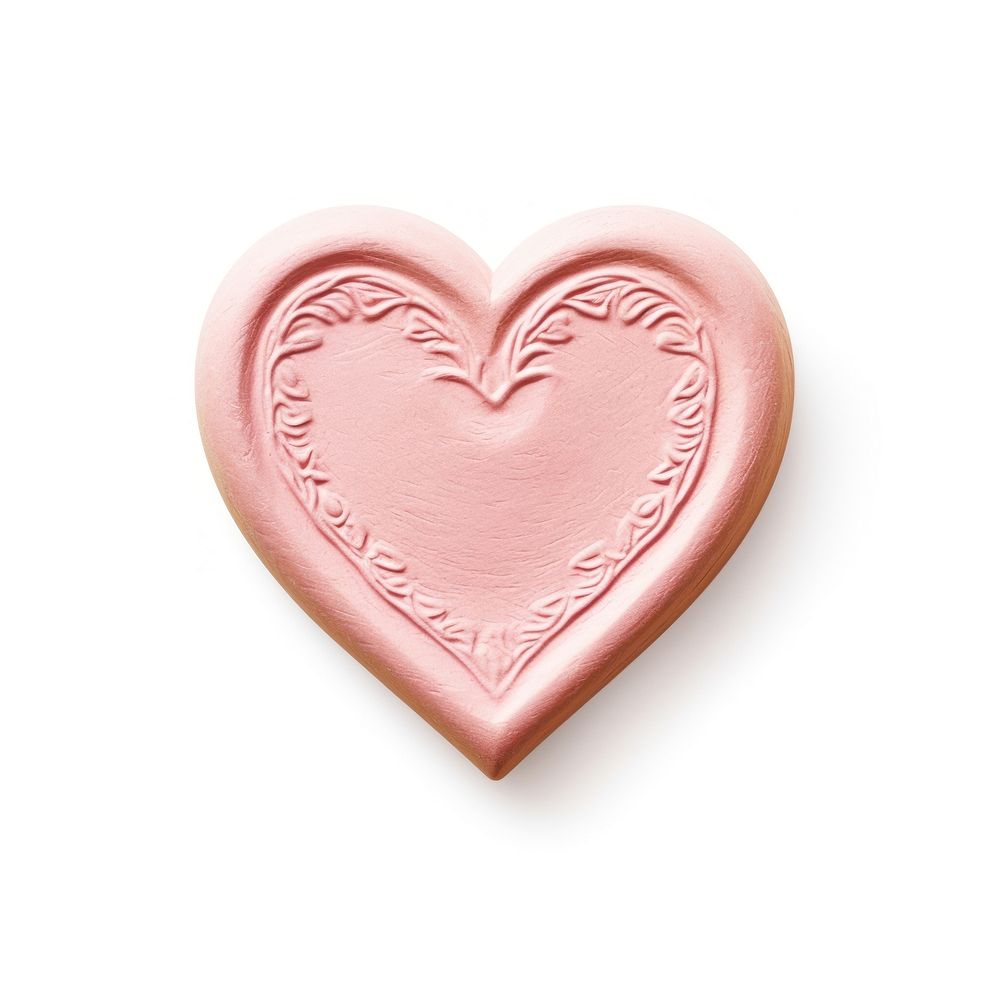 Heart food pink white background.