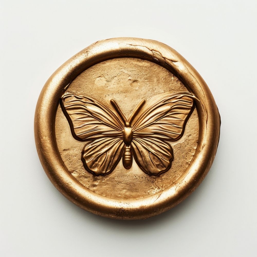 Letter Seal wax Stamp of butterfly jewelry locket bronze.