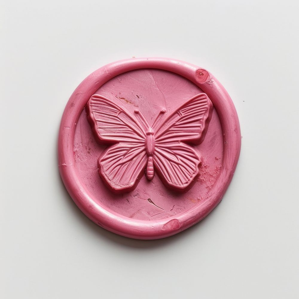Letter Seal wax Stamp of butterfly pink confectionery dessert.