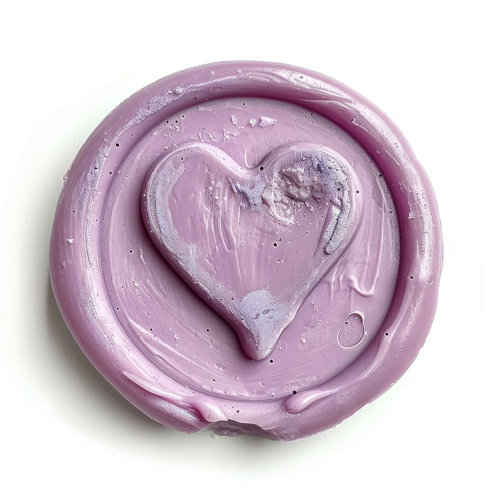 Seal Wax Stamp of a pastel heart white background accessories creativity.