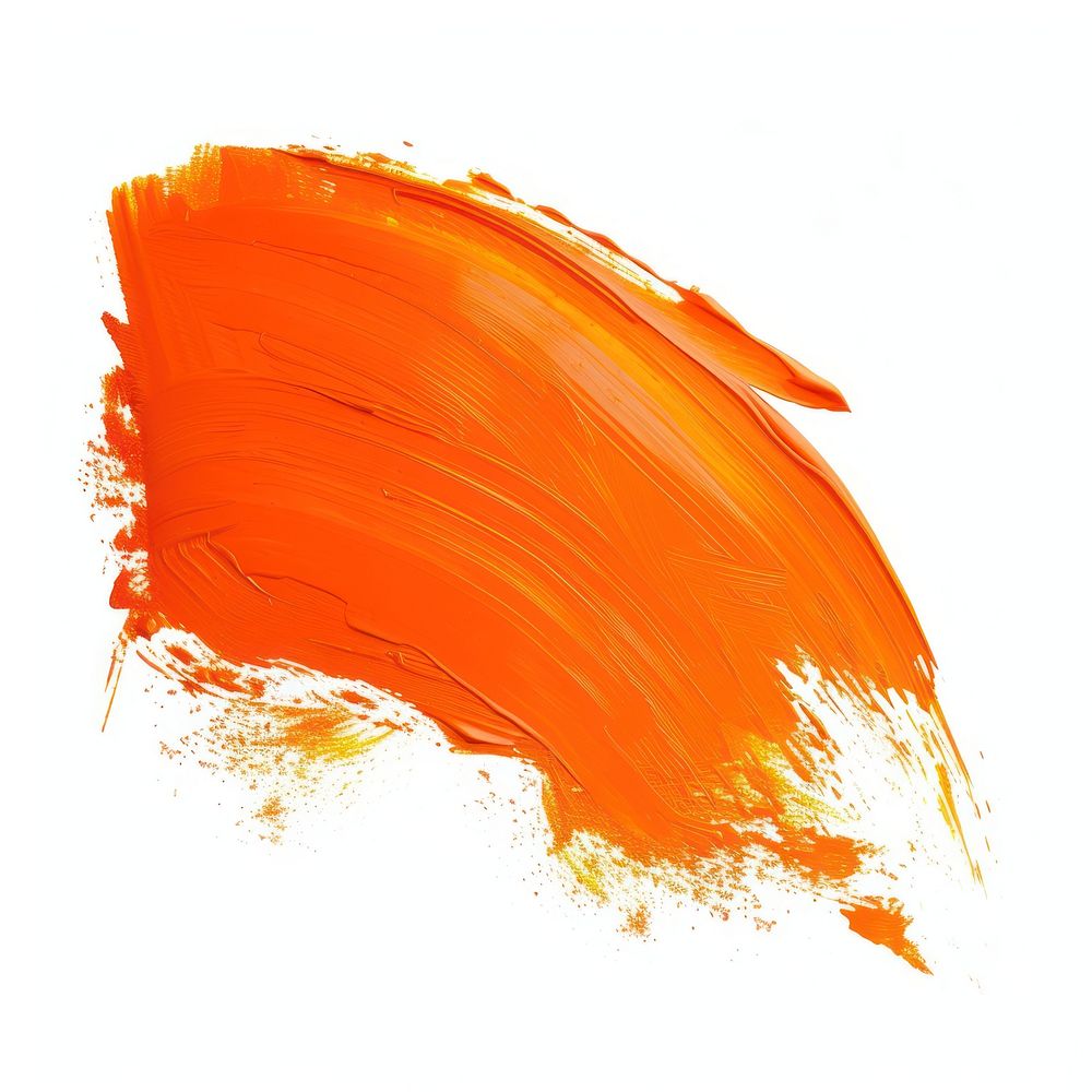 Orange brush stroke backgrounds painting white background.