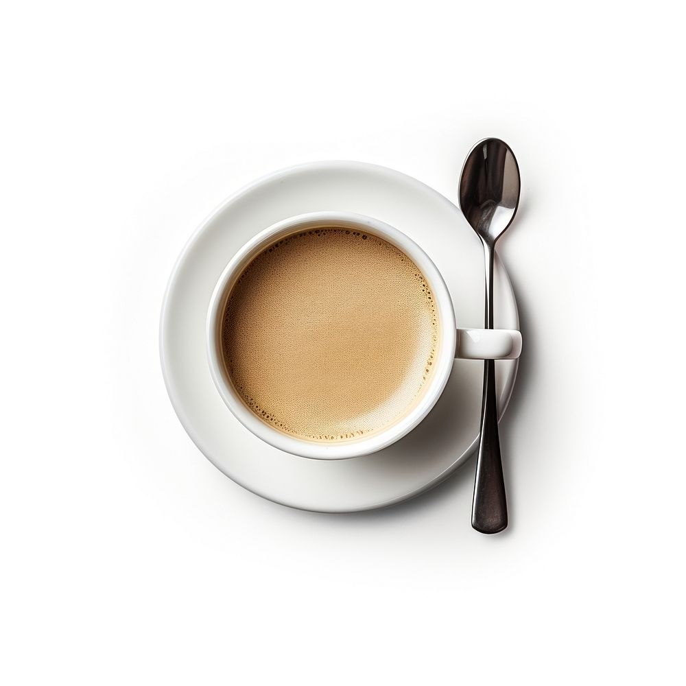 An espresso coffee cup spoon drink mug.