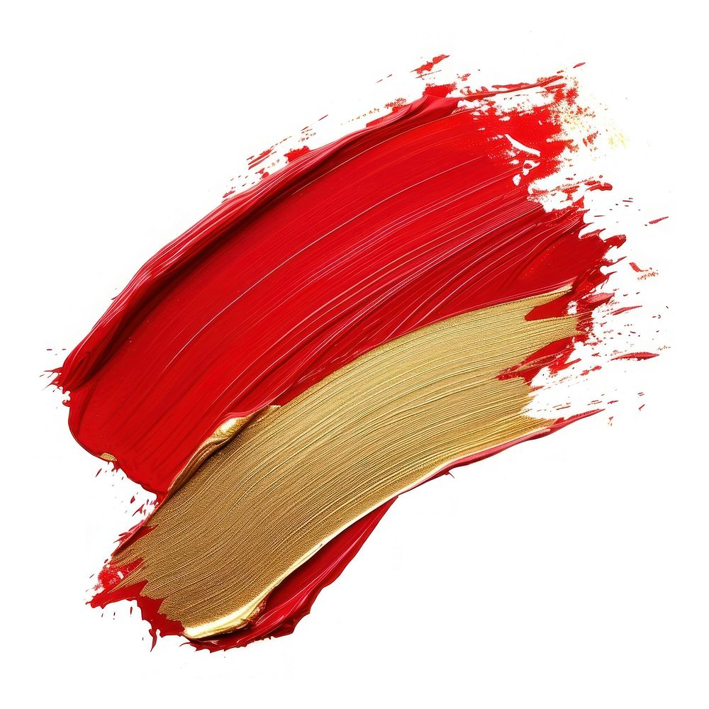 Red and gold brush stroke backgrounds paint white background.