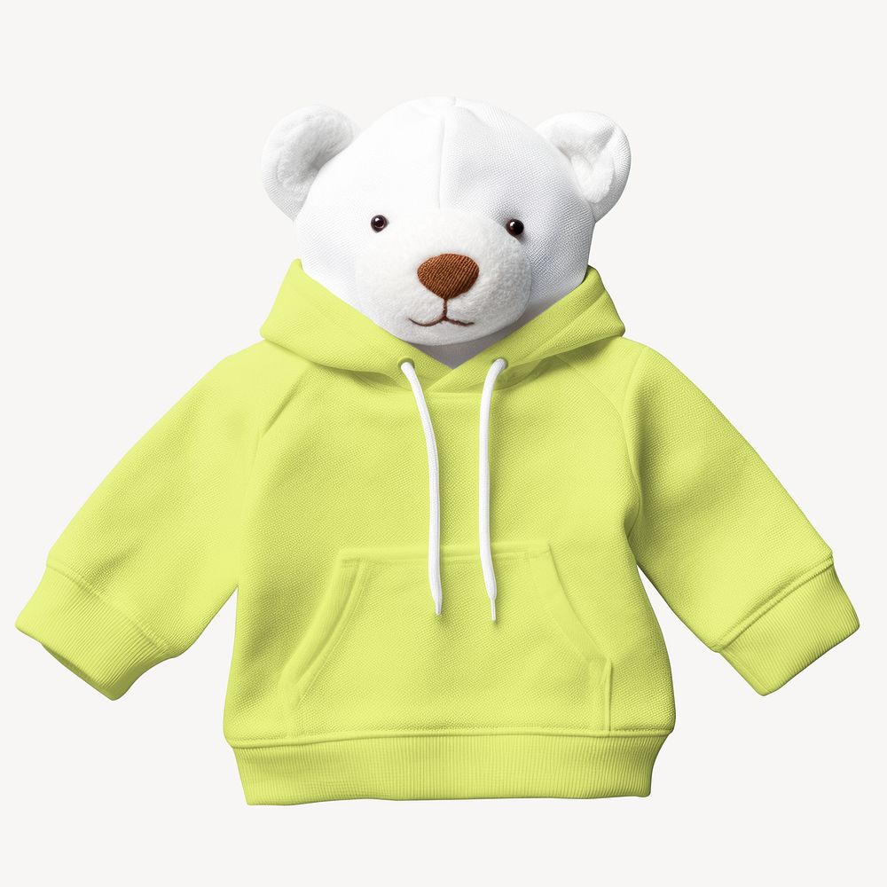 Teddy bear in green hoodie