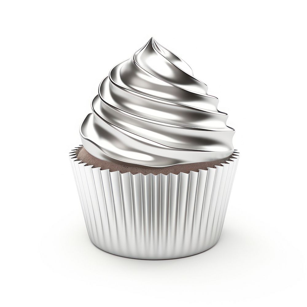 Cupcake Chrome material dessert silver cream.