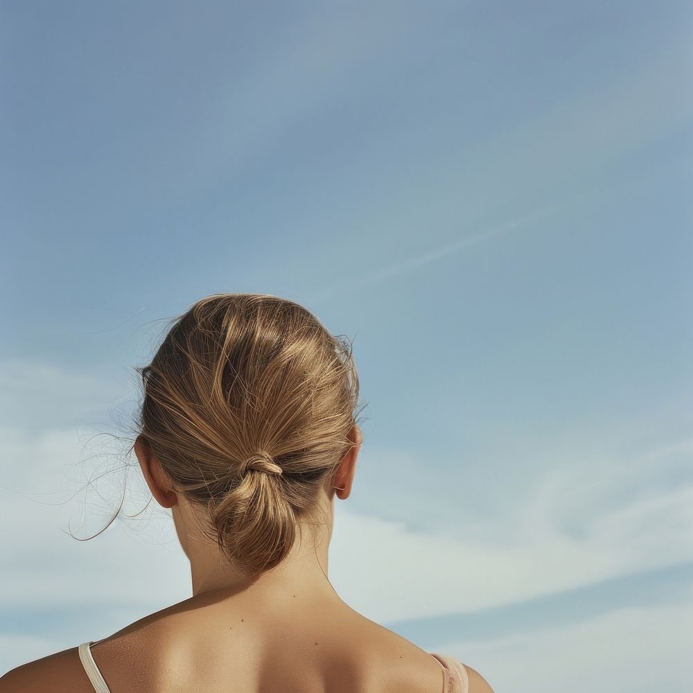 Woman back skin adult sky tranquility.