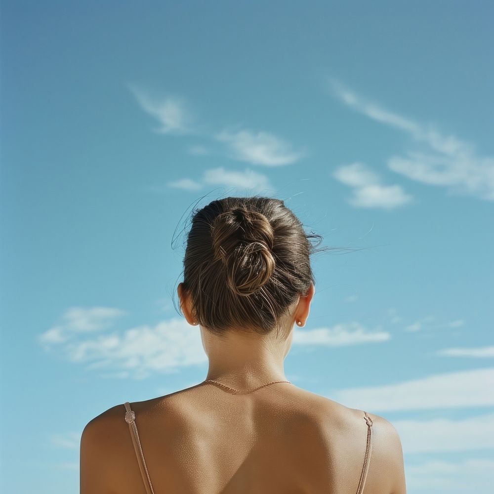 Woman back skin adult sky tranquility.