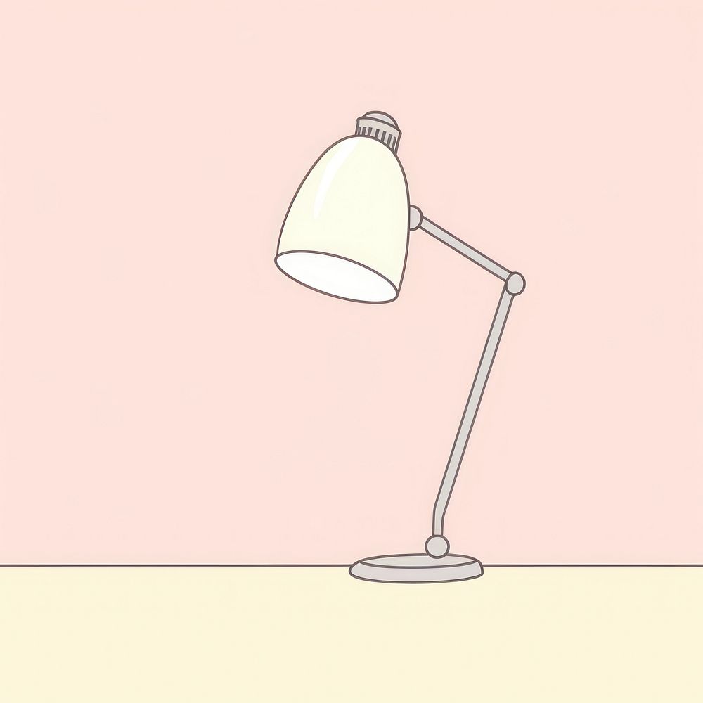Desk lamp lampshade cartoon line. AI generated Image by rawpixel.
