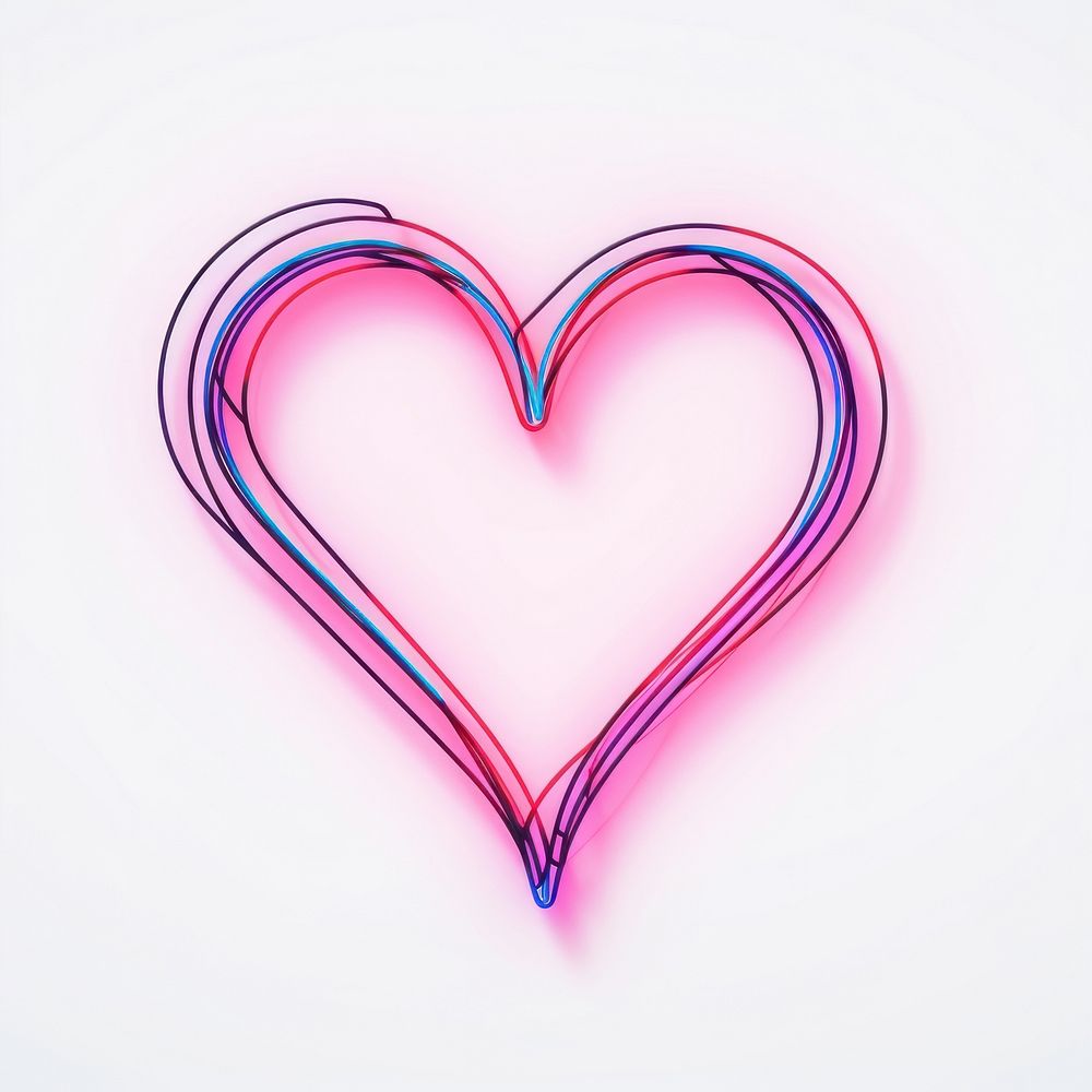 Heart line white background illuminated. AI generated Image by rawpixel.