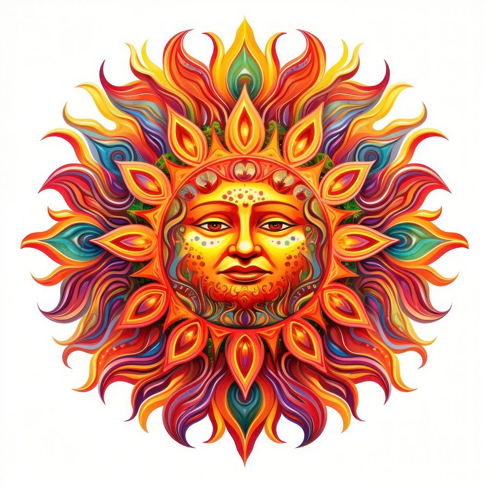 Sun art representation illustrated. AI generated Image by rawpixel.