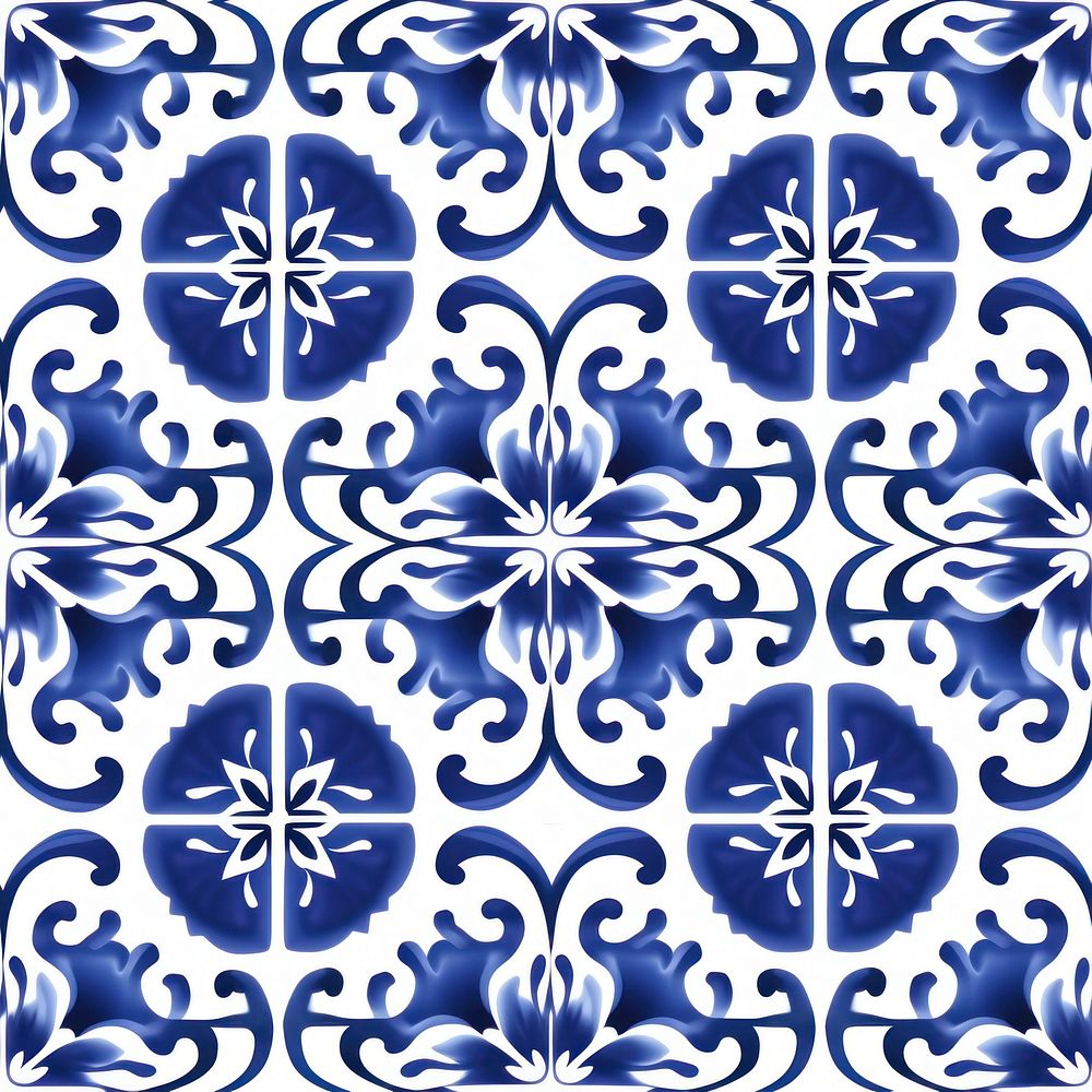 Tile pattern of chinese tea backgrounds blue art.