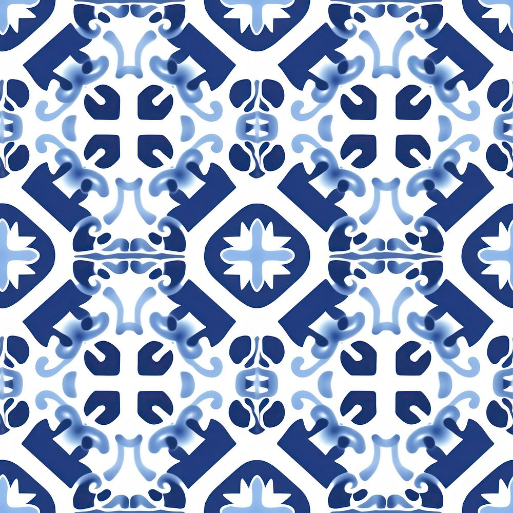 Tile pattern of chinese tea backgrounds blue art.