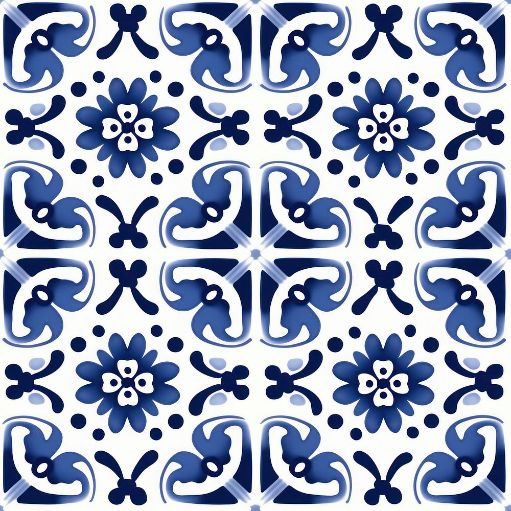 Tile pattern of chinese tea backgrounds blue art.