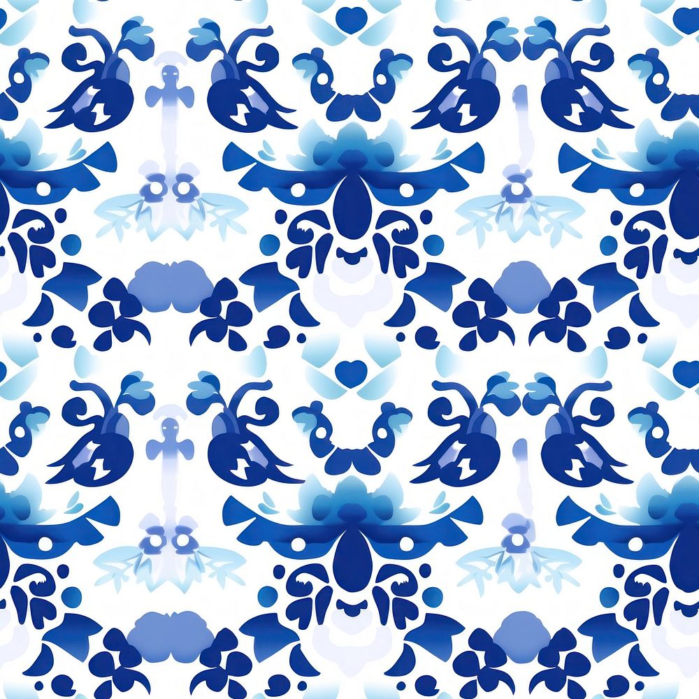Tile pattern of angel art backgrounds blue.