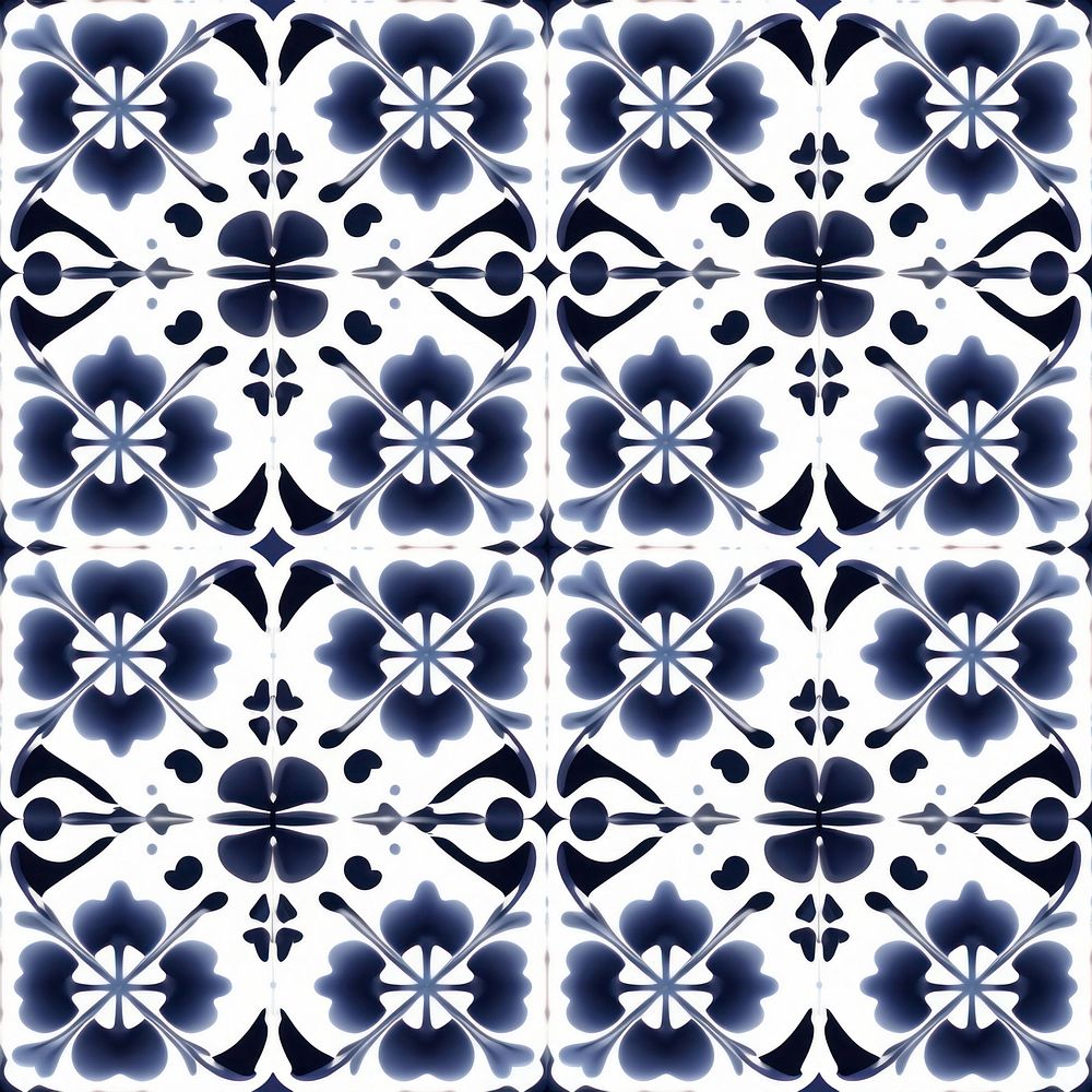 Tile pattern of Jasmine backgrounds blue art.