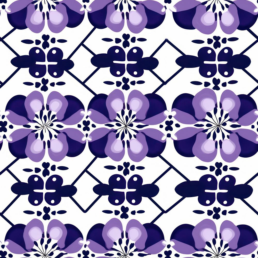 Tile pattern of plum blossom backgrounds flower purple.