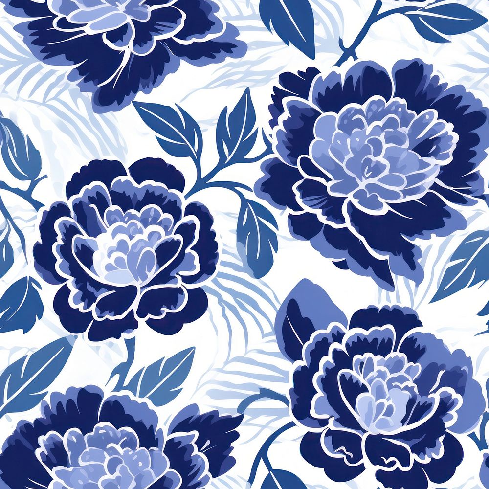 Tile pattern of rosa backgrounds porcelain blue.