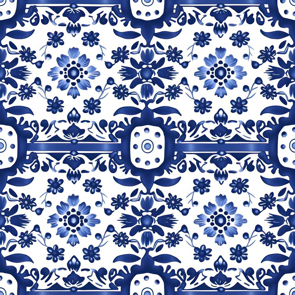 Tile pattern of wildflower backgrounds porcelain white.