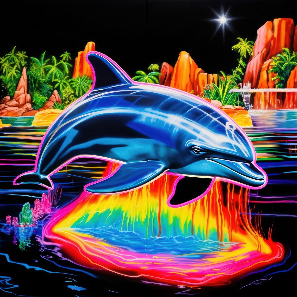 A dolphin outdoors painting animal. AI generated Image by rawpixel.