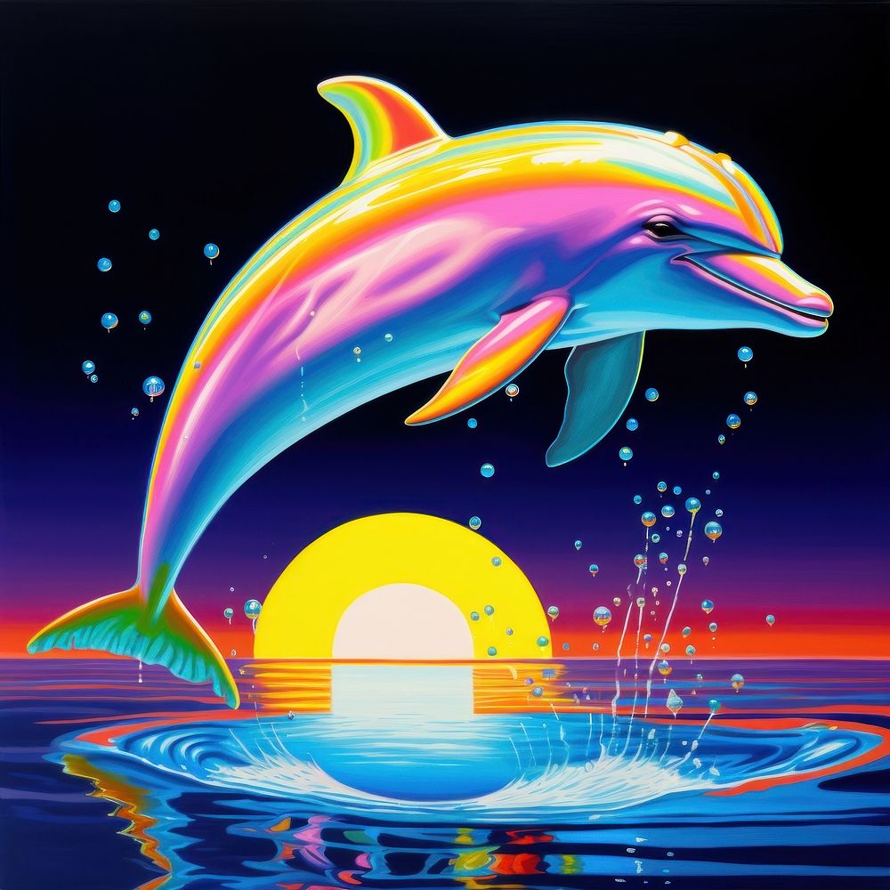 A dolphin outdoors painting animal. AI generated Image by rawpixel.