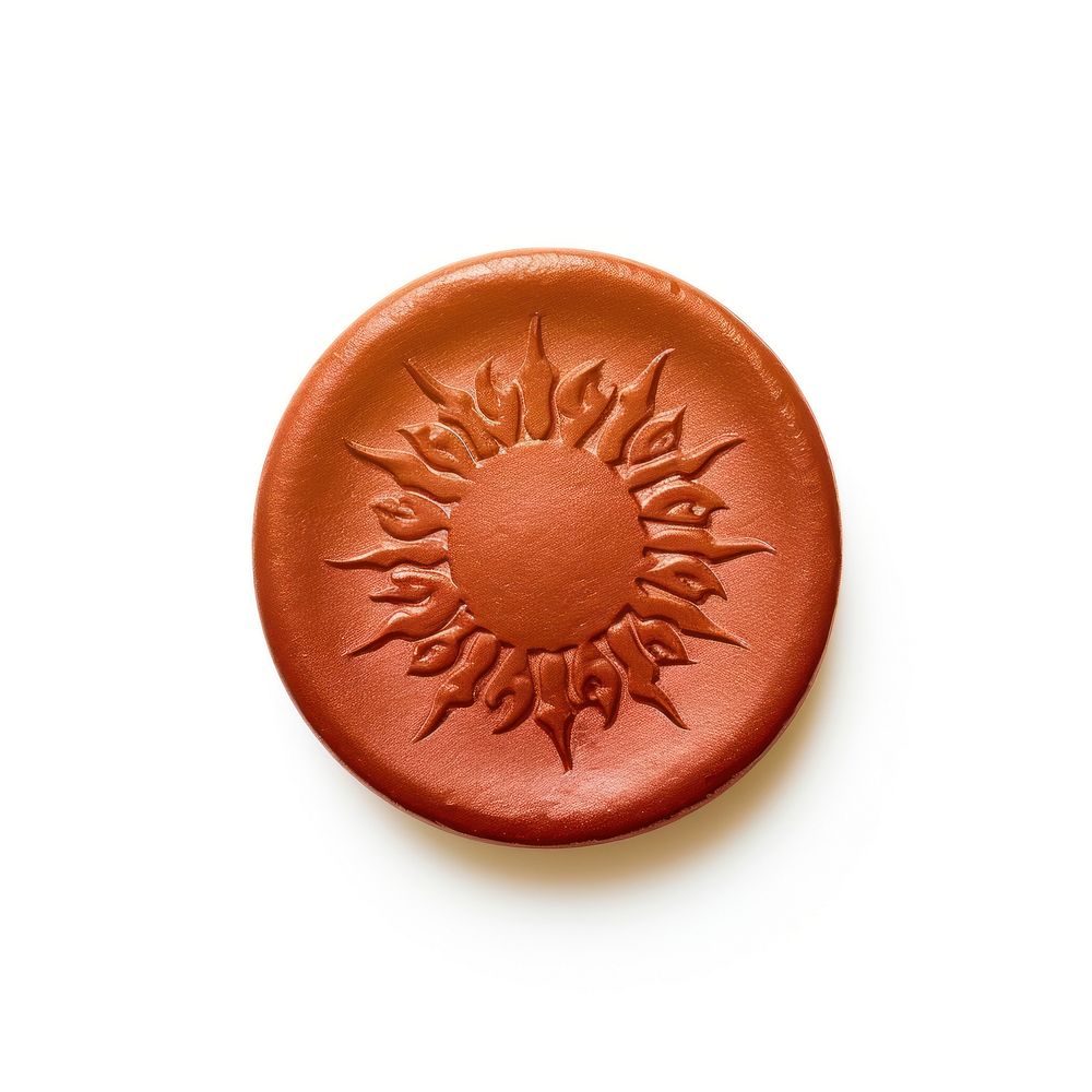 Torat Sun Seal Wax Stamp circle shape white background.