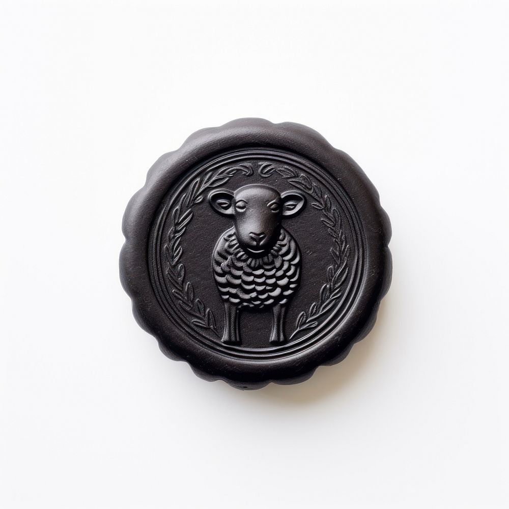 Black sheep Seal Wax Stamp white background representation accessories.
