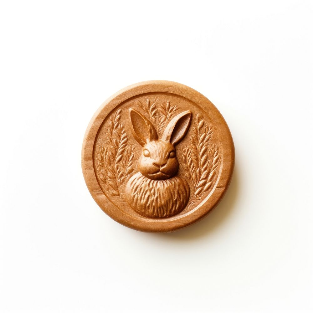 Bunny Seal Wax Stamp craft shape white background.
