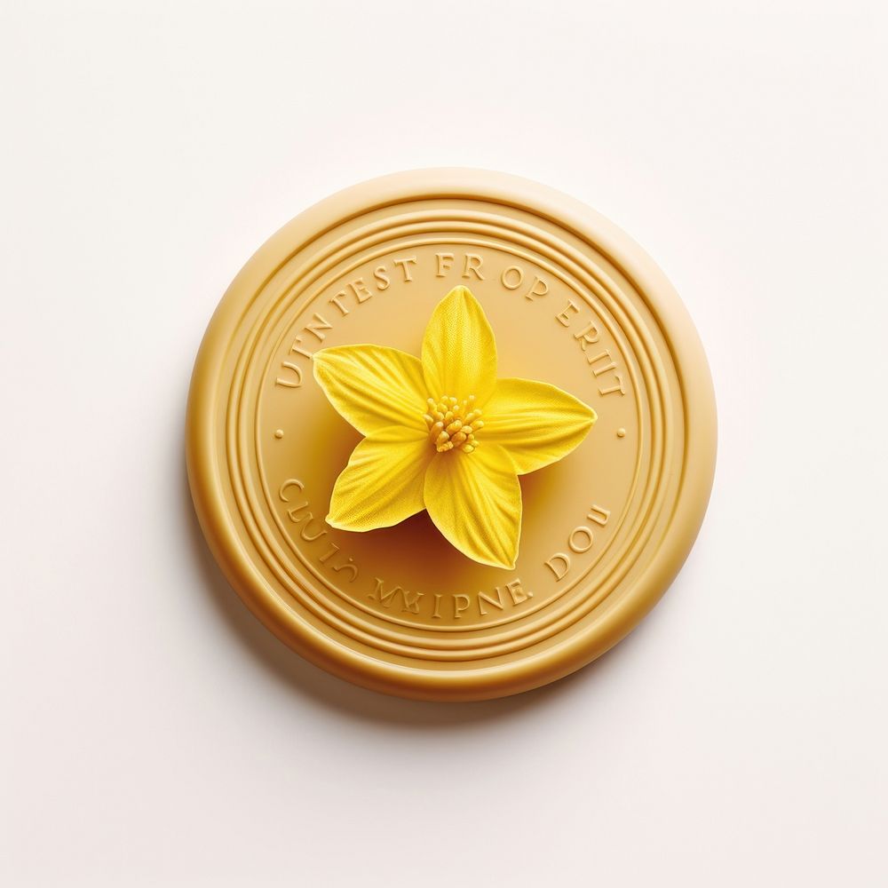 Daffodil Seal Wax Stamp circle flower shape.