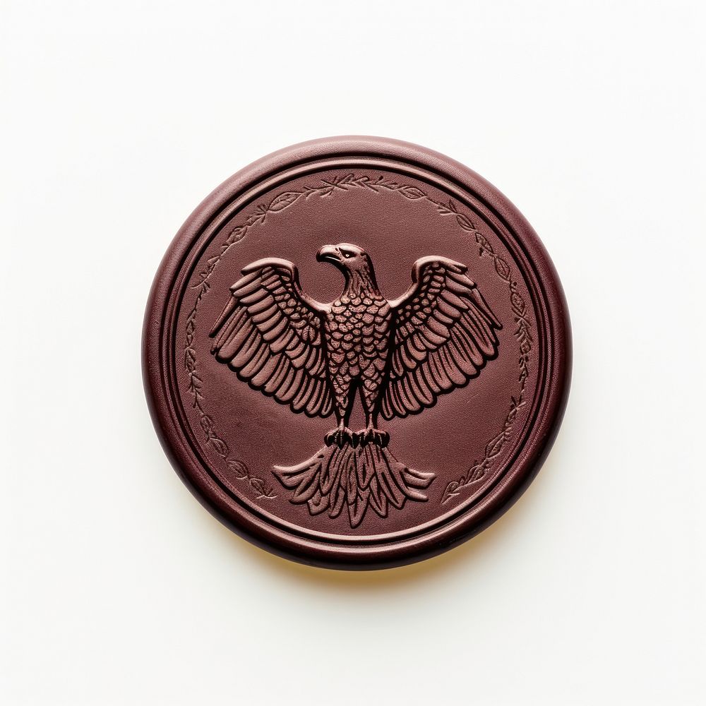 Eagle Seal Wax Stamp circle shape bird.