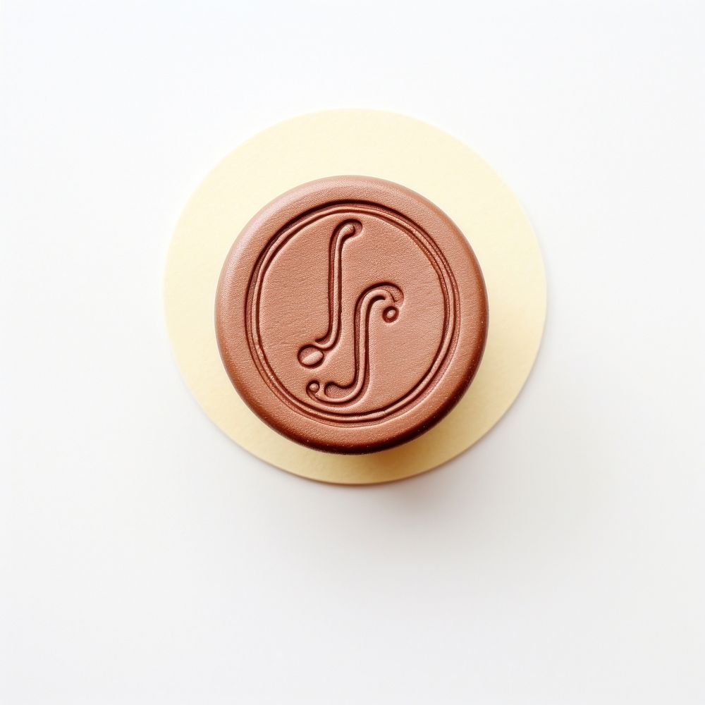 Music note Seal Wax Stamp circle shape white background.