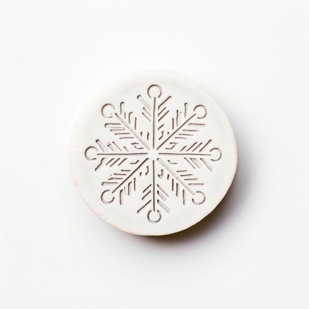 Snowflake Seal Wax Stamp snowflake circle shape.