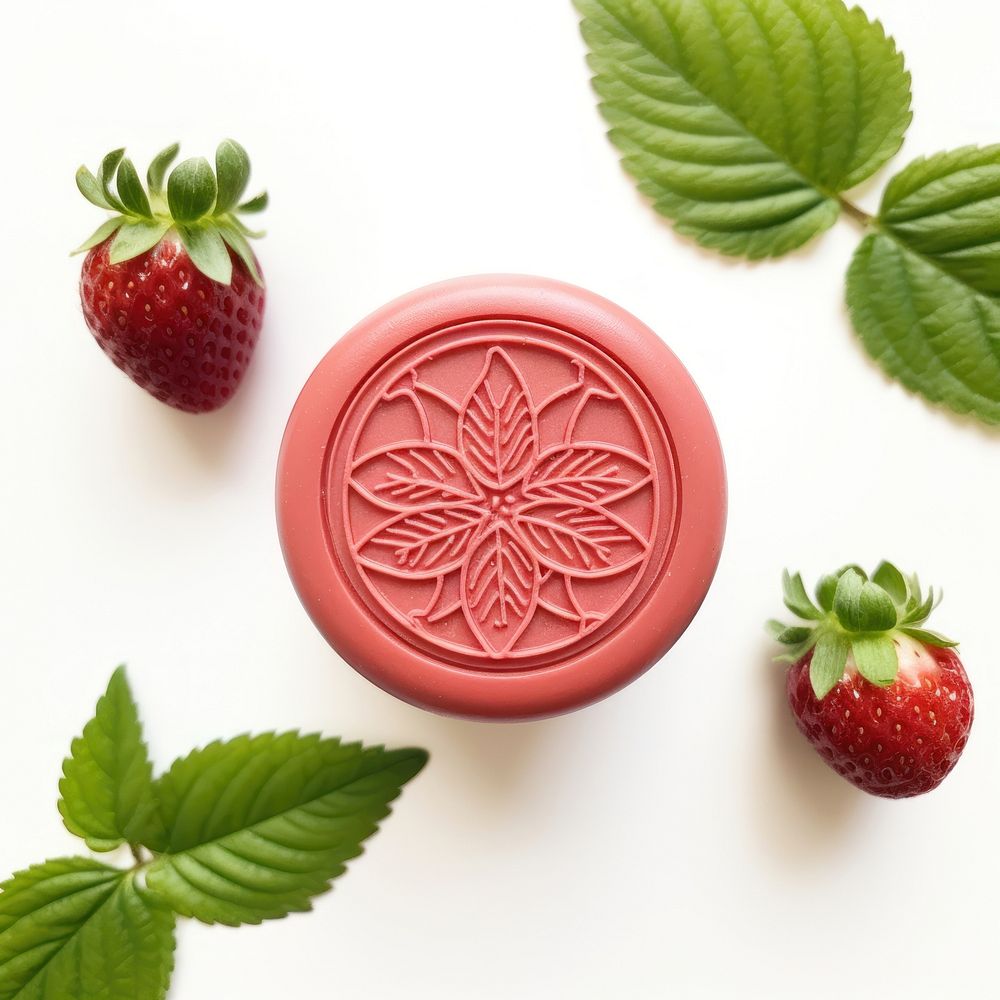 Strawberry Seal Wax Stamp strawberry fruit shape.