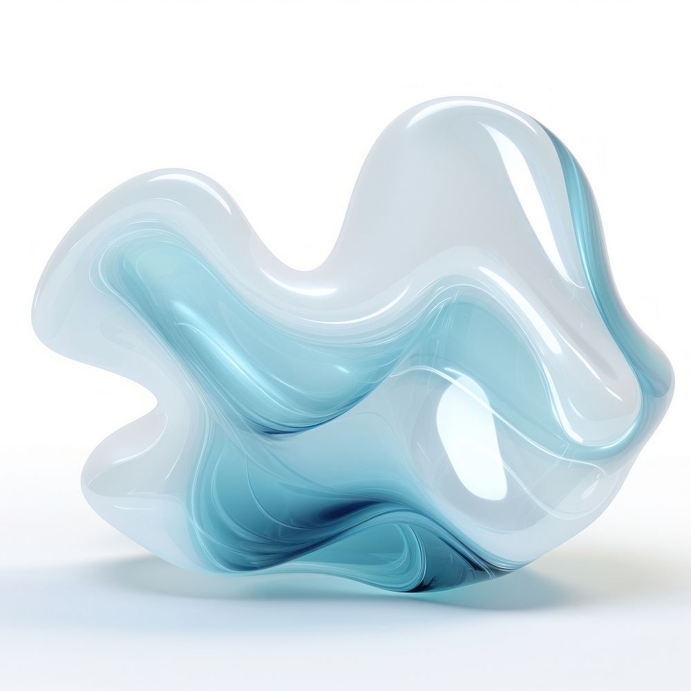 Wavy turquoise abstract shape.