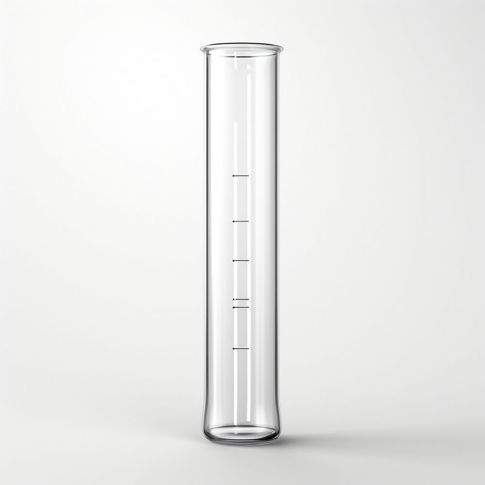 Test tube cylinder white background biochemistry.